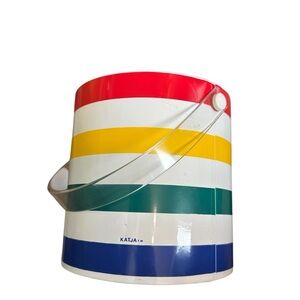 Katja Sweden Vintage Mod MCM Rainbow  Striped Ice Bucket